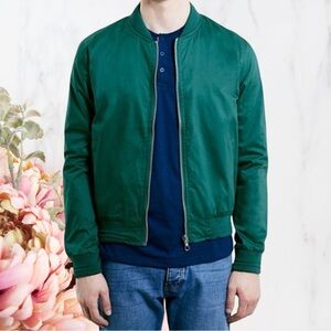 Topman Men’s Cotton Bomber Jacket Green Sz S
